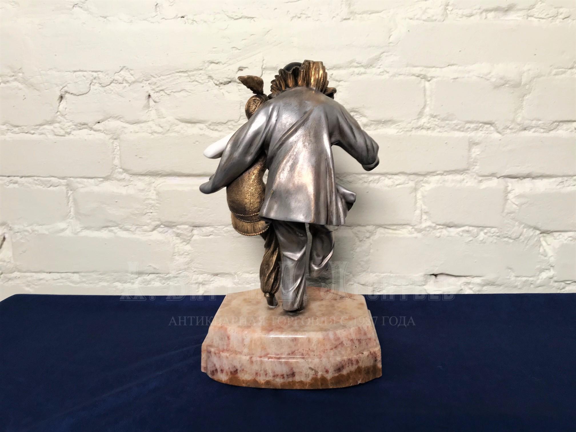 Скульптура бронза с костью Деметр Чипарус Ар Деко